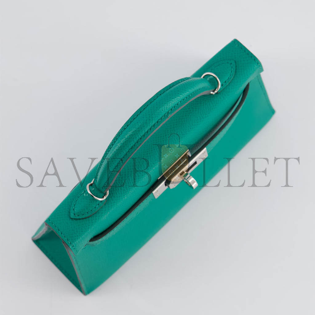 H**mes mini kelly ii bag epsom malachite (19*12*5.5cm)